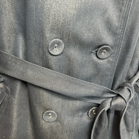 Dead stock dark Y2K blue denim mini trenchcoat from Sears Size large NWT - Picture 6 of 7